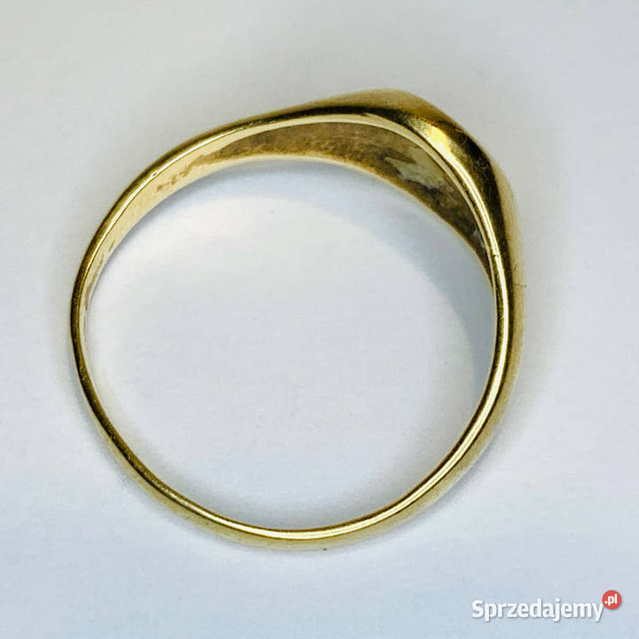Złoty SYGNET damski 14K SUBTELNY gładki TOP r15 mazowieckie Warszawa sprzedam