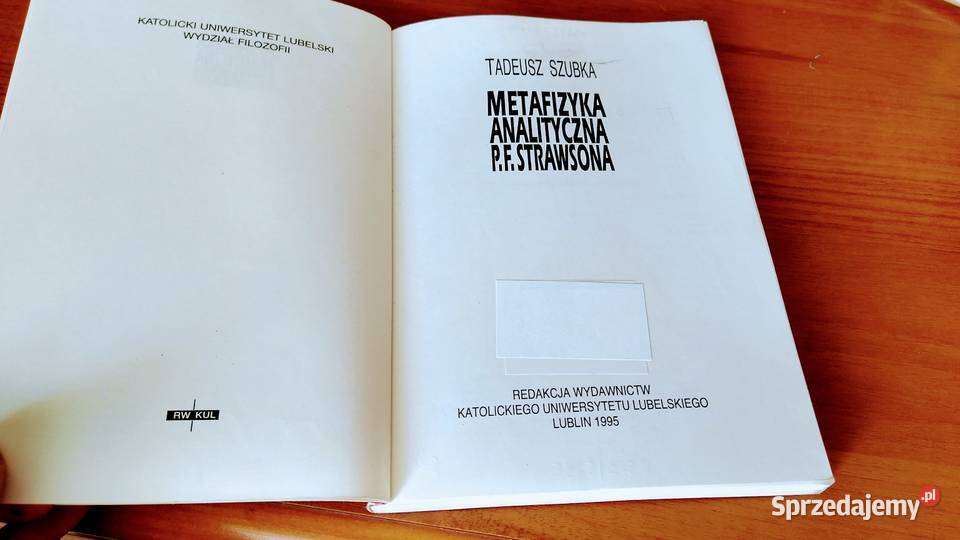Metafizyka analityczna P F Strawsona Tadeusz Gdańsk