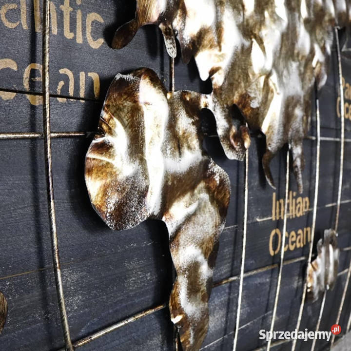 Obraz metalowy 3D LOFT MAPA ŚWIATA 1 120x60 świętokrzyskie Chmielnik