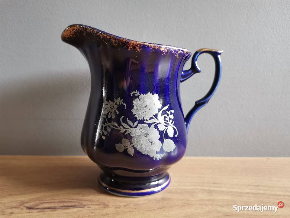 Stary niebieski mlecznik porcelana kobaltowa Katowice