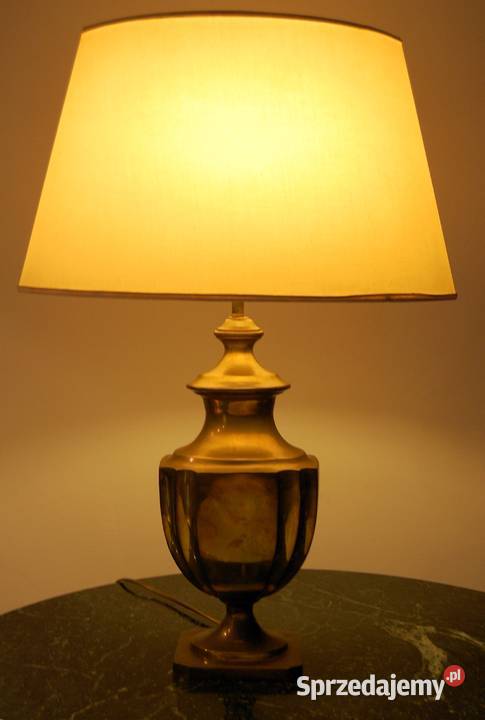 Klasyczna mosiężna lampa stołowa klasycyzm Lublin
