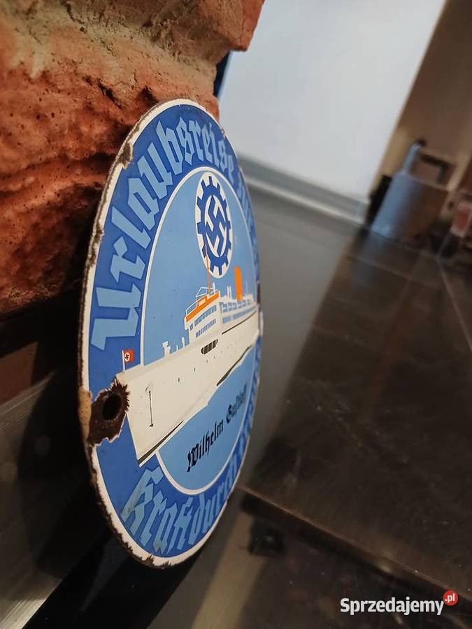 Stara tablica Wilhelm Gustloff reklama statku Bytom