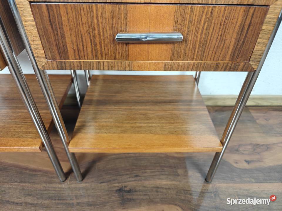 Szafki nocne Chrom Orzech Art Deco Bauhaus mazowieckie sprzedam