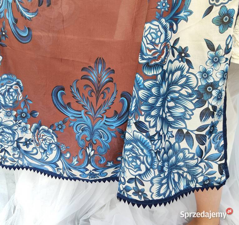 Indyjska chusta dupatta szal oversize retro Dla kobiet Galanteria i dodatki zachodniopomorskie Szczecin