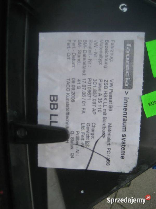 vw passat b6 0510r schowek deski rozdzielczej wielkopolskie Rakoniewice