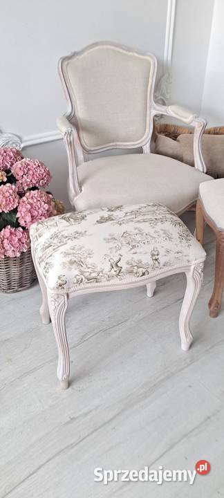 Stylowa pufa taboret fotel len Shabby Chic zachodniopomorskie sprzedam