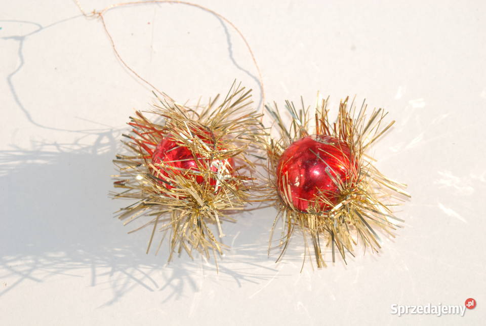 Stara ozdoba choinkowa bombka czerwone kulki Cieszyn