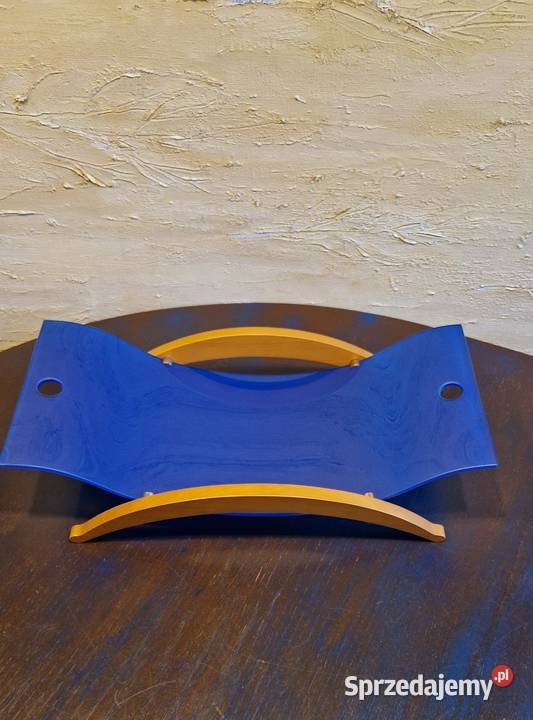 Designerska PATERAPÓŁMISEK włoska Biesse szkło niebieski Lublin