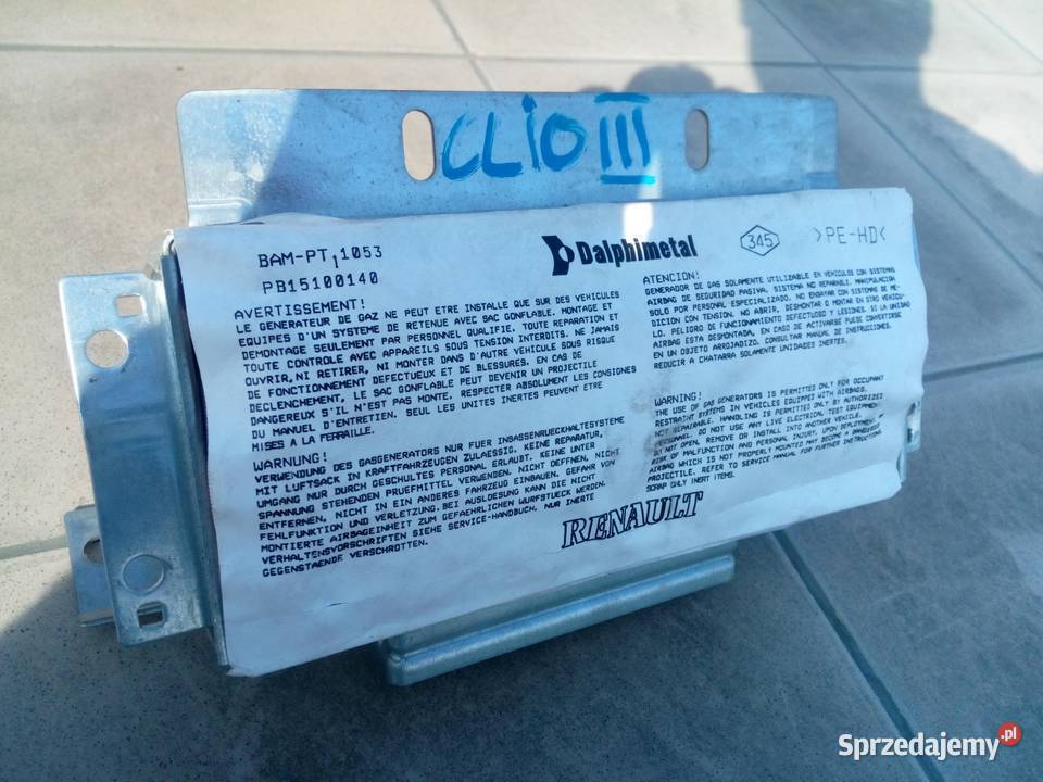 Renault Clio III airbag pasarzera Poduszki powietrzne Kraków