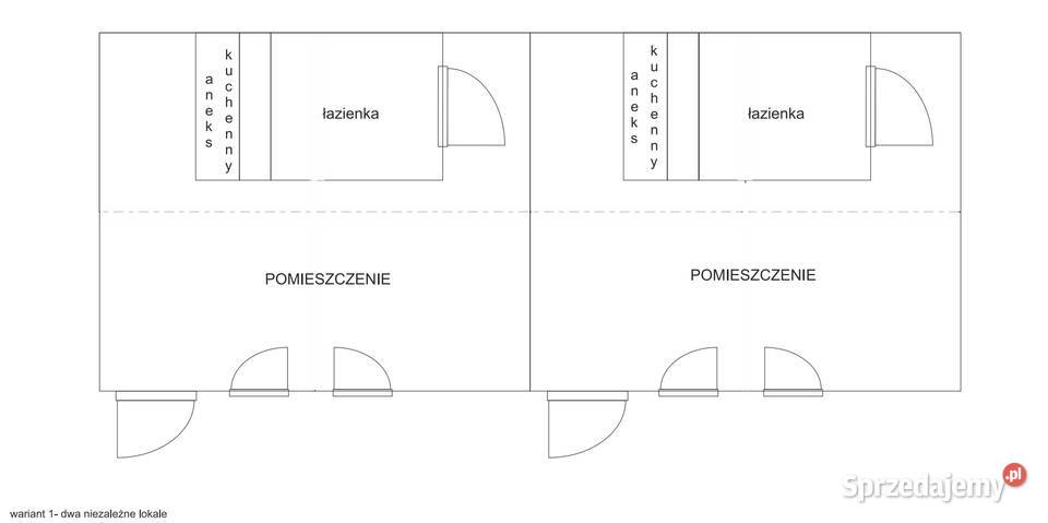 Budynek modułowy 2 kawalerki jeden większy ponad