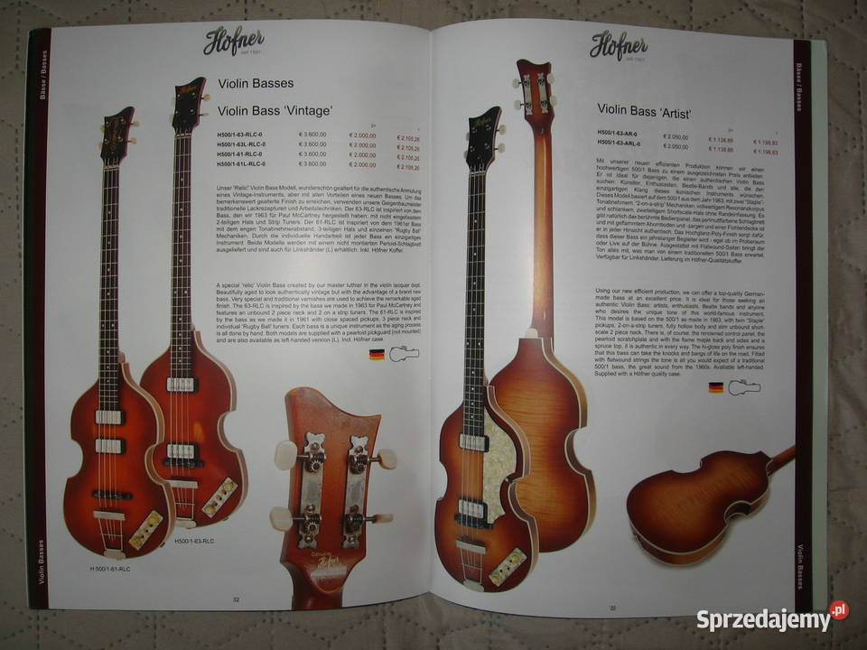 Hofner 2022 Confidental guitar catalog katalog Kultura i Rozrywka Kępice