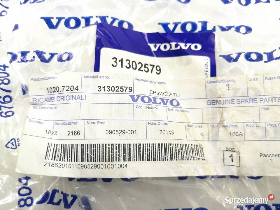 KLUCZ NASADOWY VOLVO V50 C40 2011 NOWY ORYGINAŁ