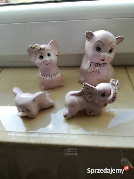 Figurki ceramiczne 4 figurka ceramiczna słonik łódzkie Sieradz sprzedam