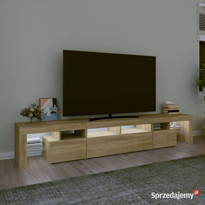 Szafka pod TV z oświetleniem LED dąb sonoma Warszawa
