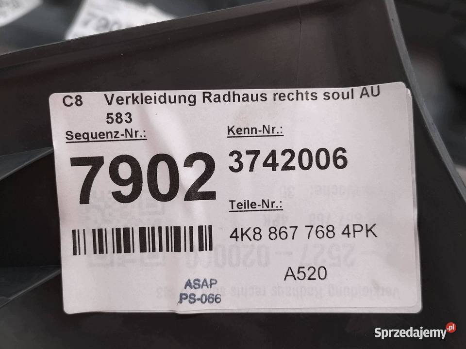 OSŁONA PROGU PRAWA KOMPLET 4K PRZÓD TYŁ