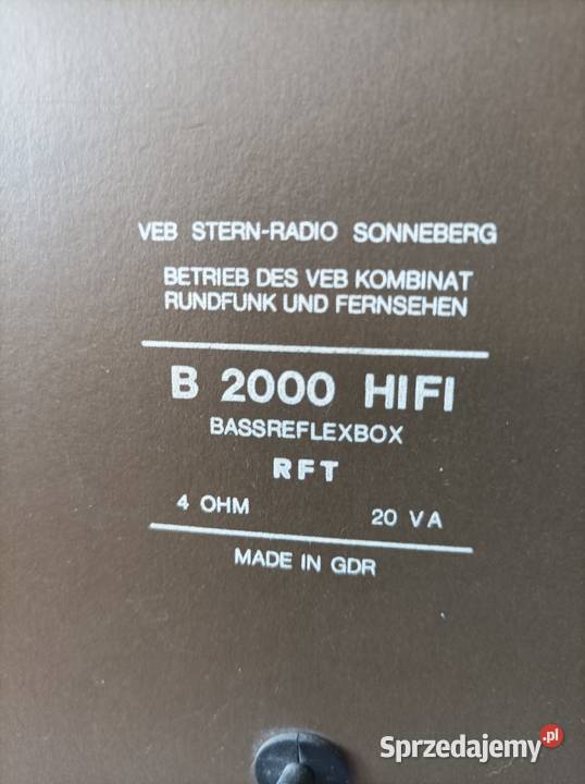 RFT B 2000 HFI niemieckie kolumny vintage mazowieckie Płock