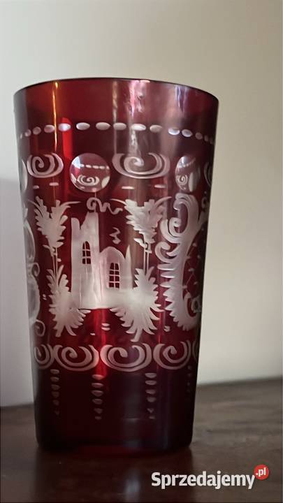 Rubinowy kielich Ręcznie szlifowany Bohemia Z Porcelana i szkło Gdańsk