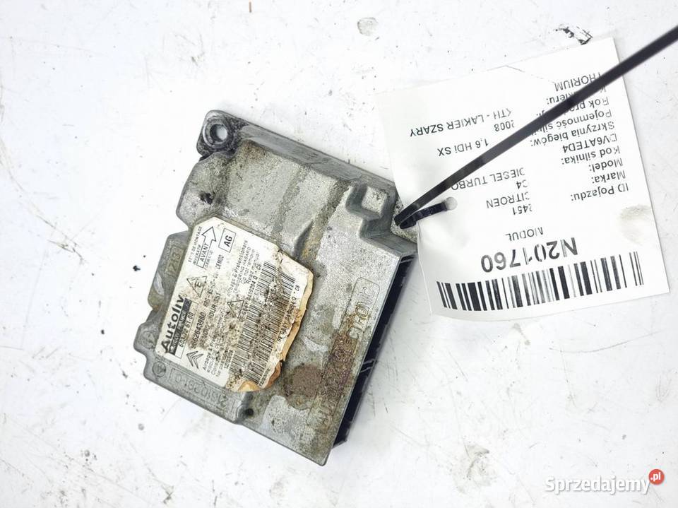 MODUŁ CITROEN C4 9662643980 AIR BAG osobowe Lipno