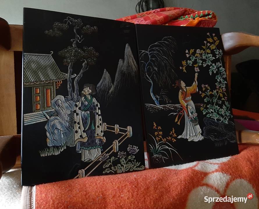 Obrazki japonia grawerowane antyk inny kolor Chorzów