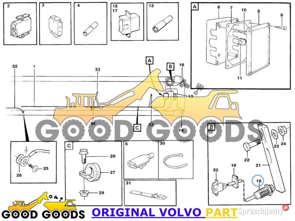 VOLVO CZUJNIK INDUKCYJNY 11039223 11039209 Części maszyn i innych pojazdów mazowieckie