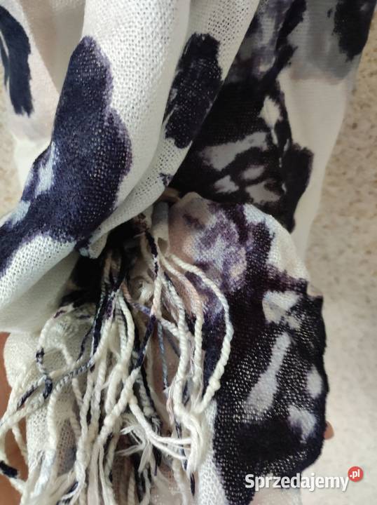 piękny szeroki długi kaszmirowy szal chusta Kielce