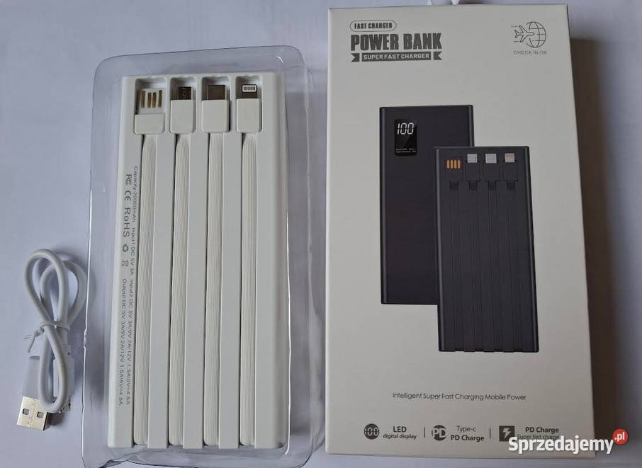 Powerbank mocny szybki podróżny 20000 mAh 66W
