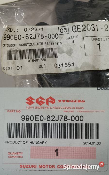 SUZUKI SWIFT 05 ZESTAW LISTW OCHRONNYCH ZDERZAKA Pleszew