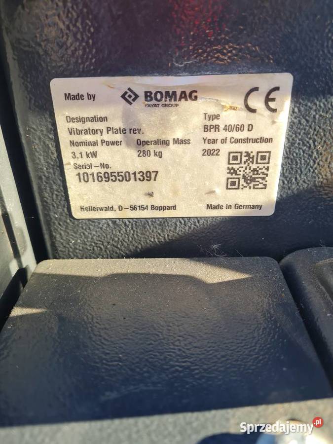 Zagęszczarka 280 Bomag BPR4060 D prod 2022 małopolskie Dąbrowa Tarnowska