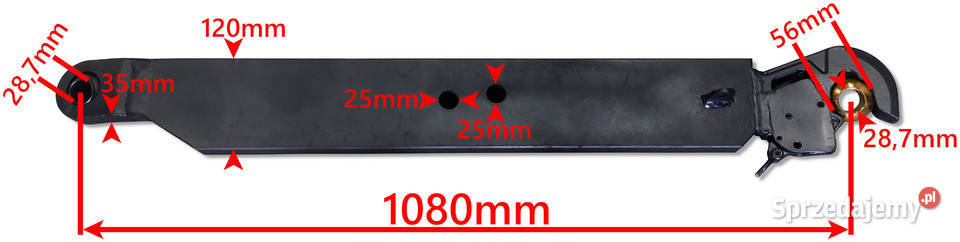 WZMOCNIONE Cięgło Boczne LEWE BELKA 1080 mm C385 Solec Kujawski