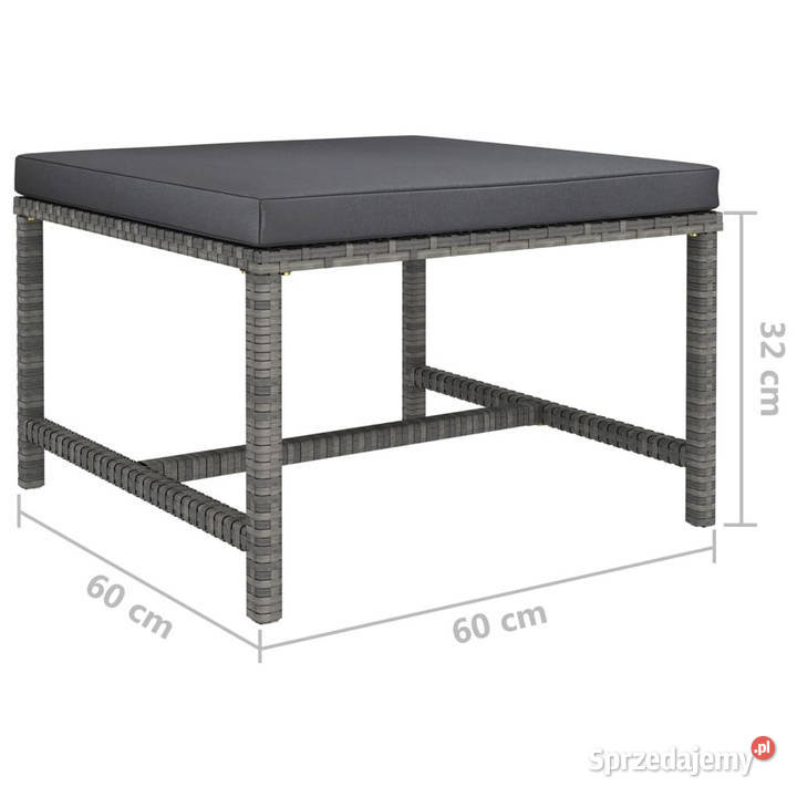 3częściowa sofa do ogrodu z poduszkami szara Warszawa
