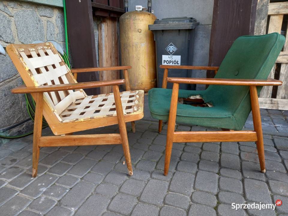 Fotele GFM 300 192 J Kędziorek PRL vintage Meble Rawicz