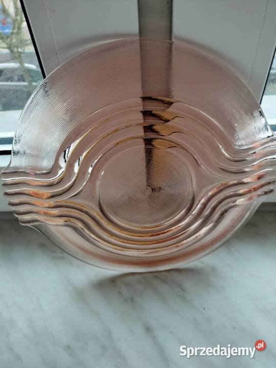 Talerz patera rondo różowyrozalina prl Choszczno