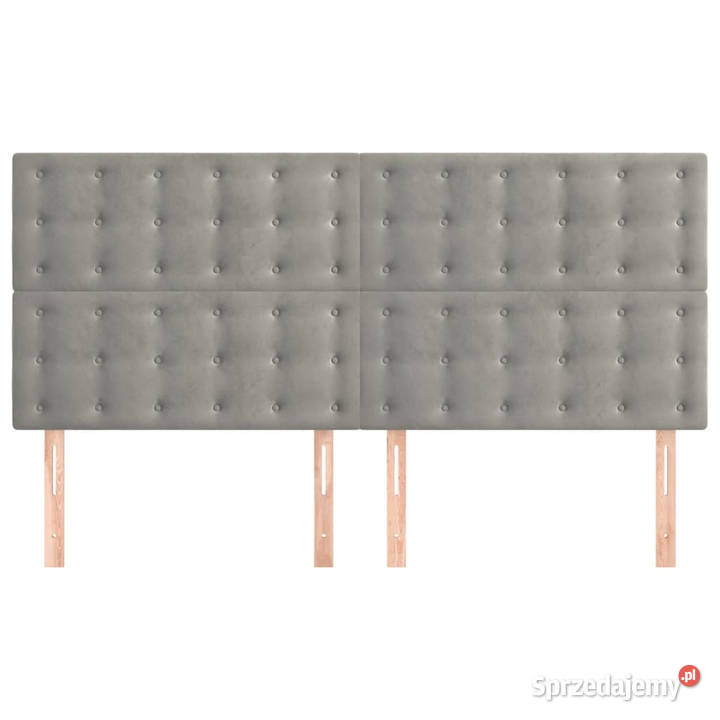 Zagłówki do łóżka 4 jasnoszary 80x5x7888 aksamit