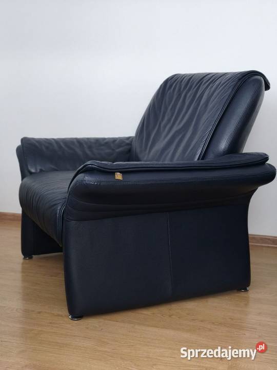 Sofa komplet wypoczynkowy 321 skóra granat Komplety wypoczynkowe Piaseczno sprzedam