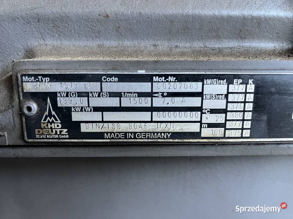 Agregat prądotwórczy Deutz sprzedam