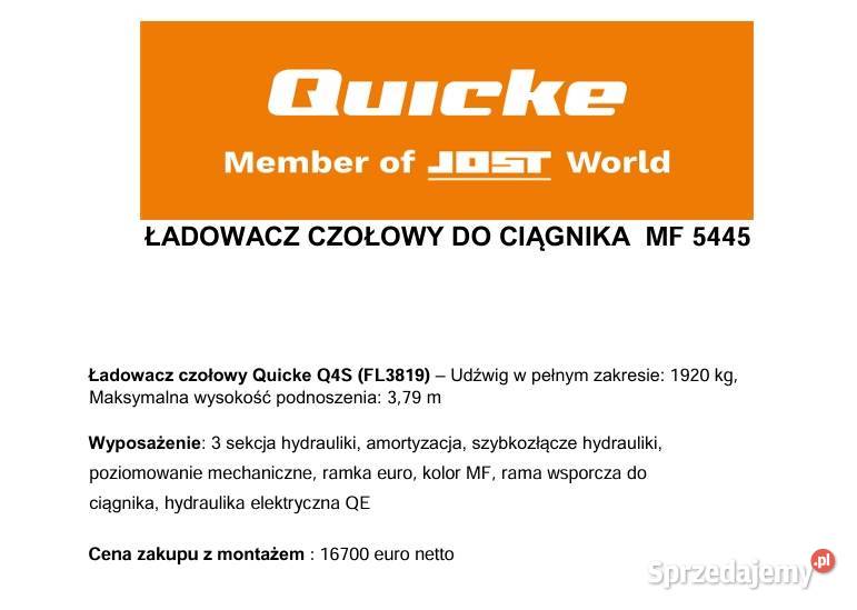 Massey ferguson TUR ładowacz 5445 okazja deere Wręczyca Wielka