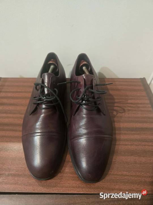 Buty męskie eleganckie Pilpol bordowe skórzane r Świdnica Polska