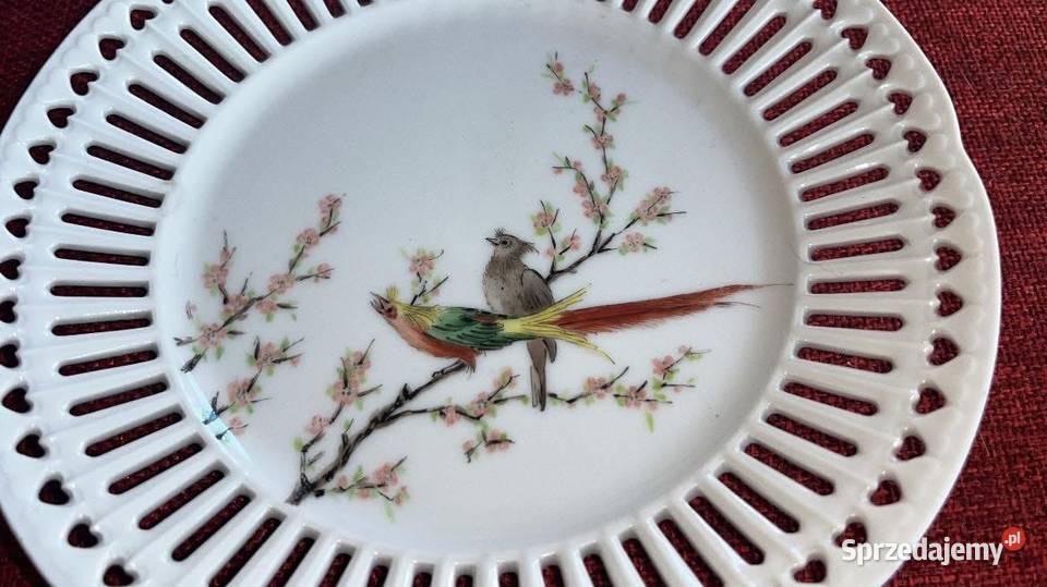 Talerz z ptaszkami na kwitnącej gałązce Nie Gdańsk