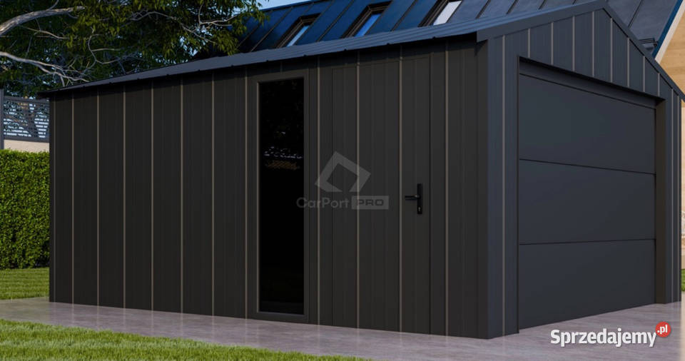 Garaż blaszany 4x6 brama segmentowa okno drzwi Bydgoszcz