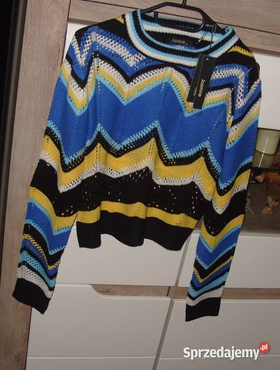 JASMINA Chabrowo żółty sweterek w zygzaki SM Rawicz