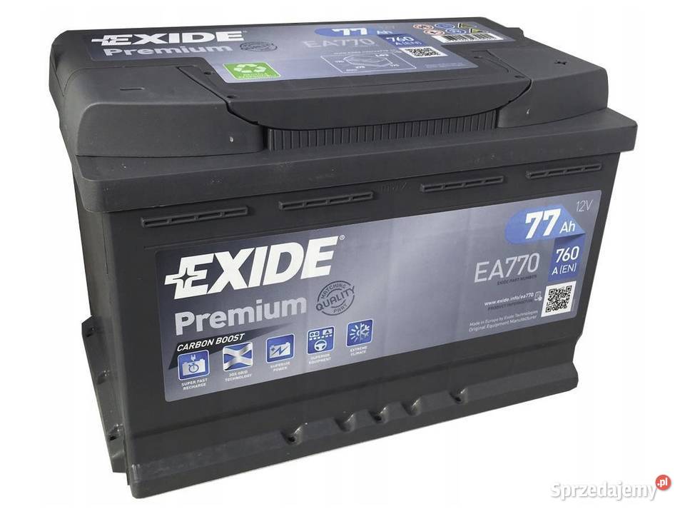 Akumulator Exide Premium 77Ah 760A PRAWY PLUS Lubin