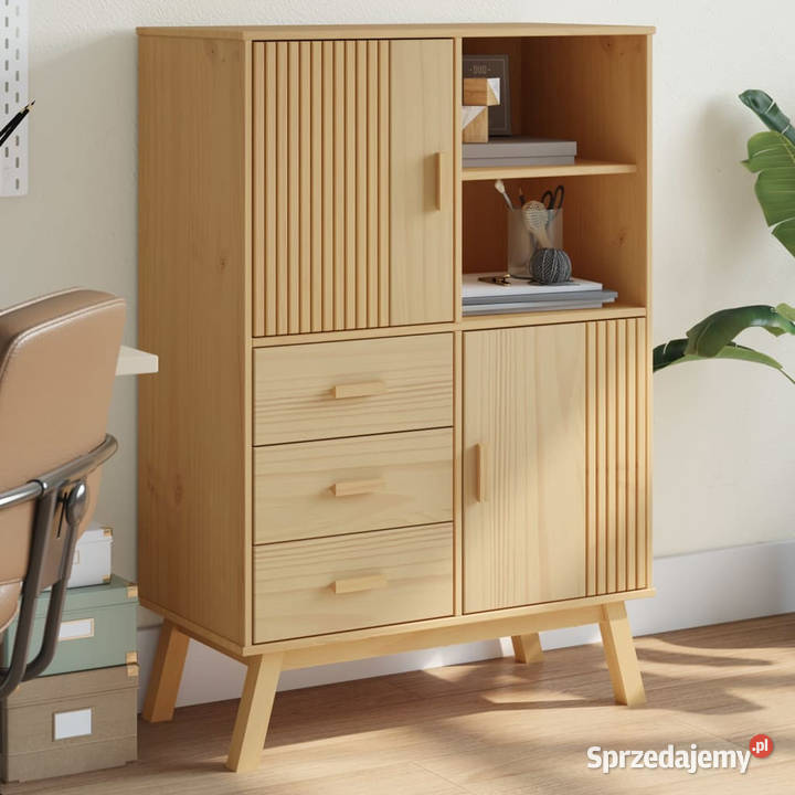 Szafka OLDEN brązowa 85x43x125 lite drewno Warszawa