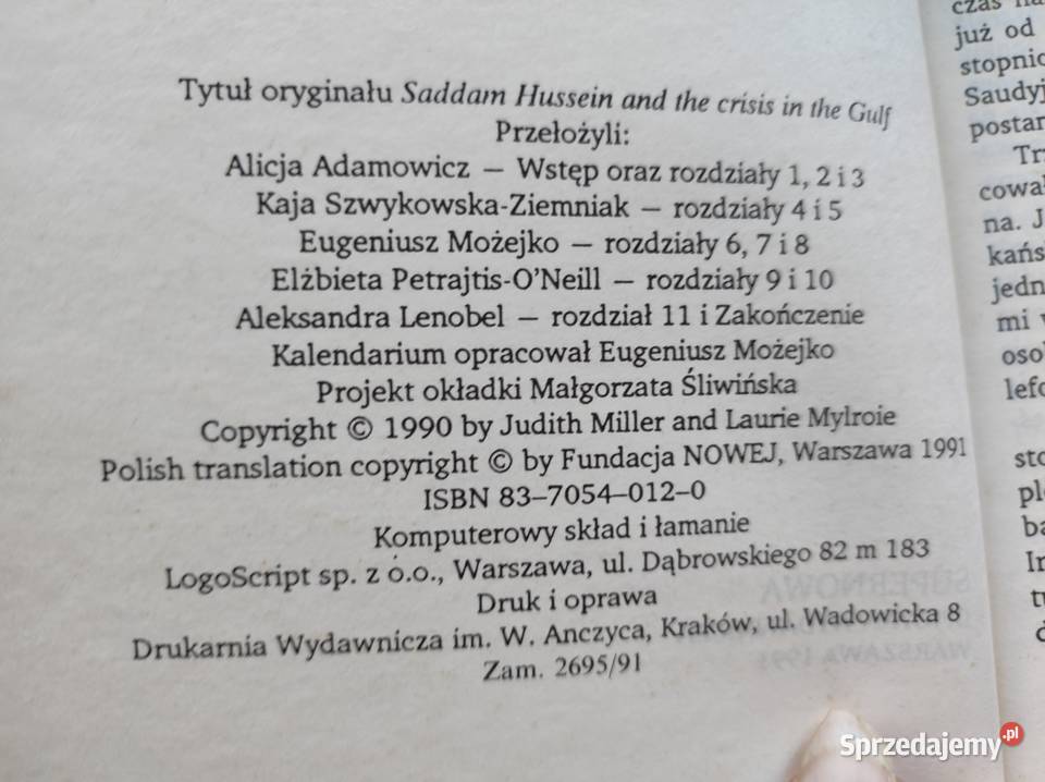 Saddam Husajn wojna w zatoce Judith Miller