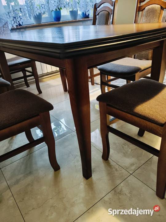 Rozkładany drewniany stół6 krzeseł podkarpackie Tarnobrzeg