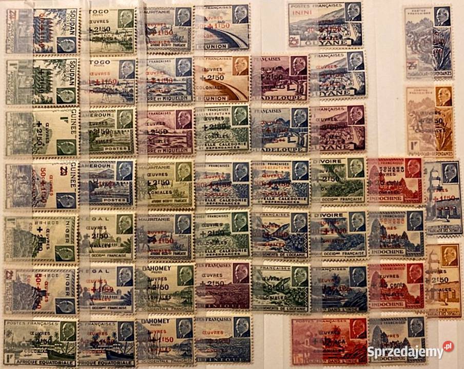 KOLONIE FRANCUSKIE 1944PETAINkompletna seria MNH