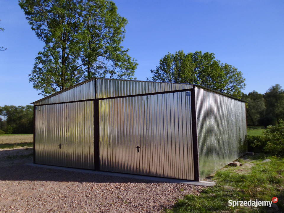 Garaż blaszany 6x6 ocynk dwuspadowy Grudziądz