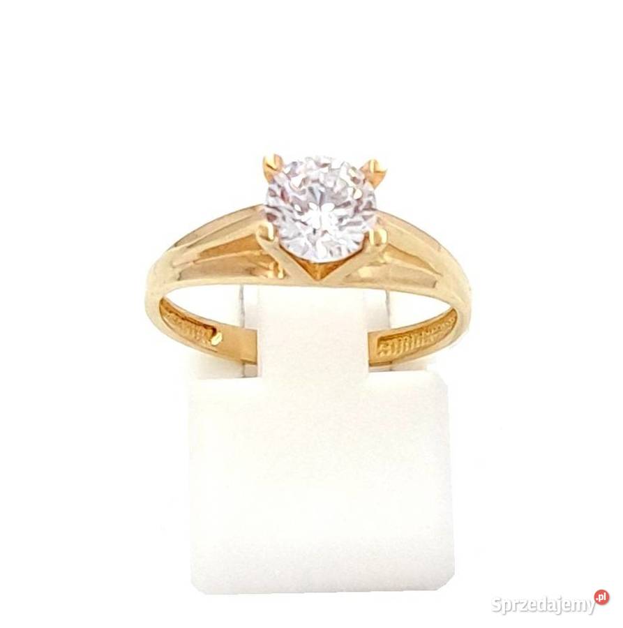 Pierścionek r14 Złoty pr333 classic z jednym Poznań