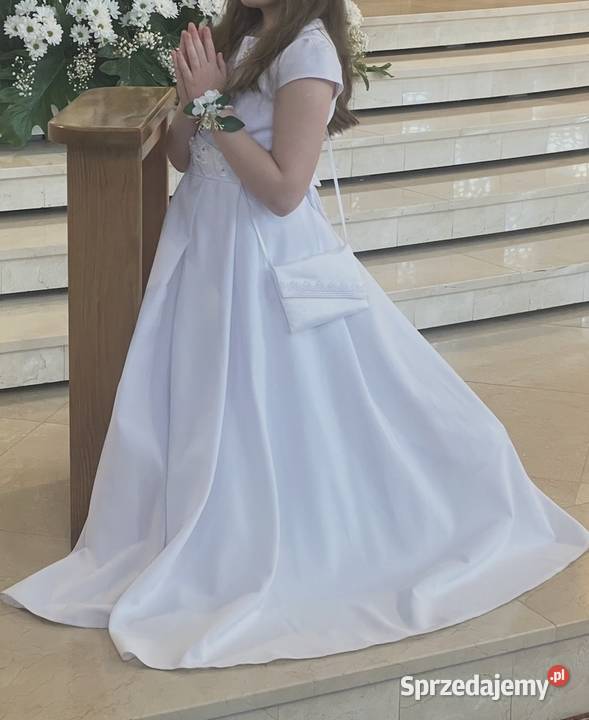 Sukienka komunijna r152158 biała sweterekhalka Kielce sprzedam