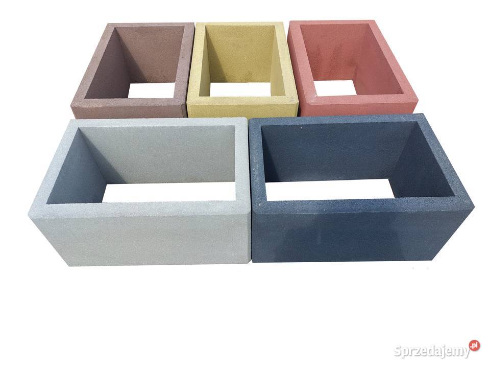 Duże donice betonowe gładkie 60x40x30 gazony Stoczek sprzedam