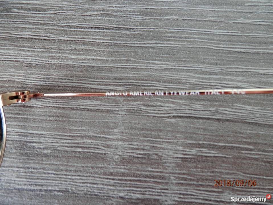 Okulary Oprawki Okularowe Owalne Włoskie Złote Łomża